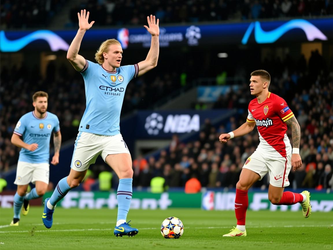 欧冠-哈兰德双响戴尔点射绝平曼城客场2-2摩纳哥的简单介绍  第3张